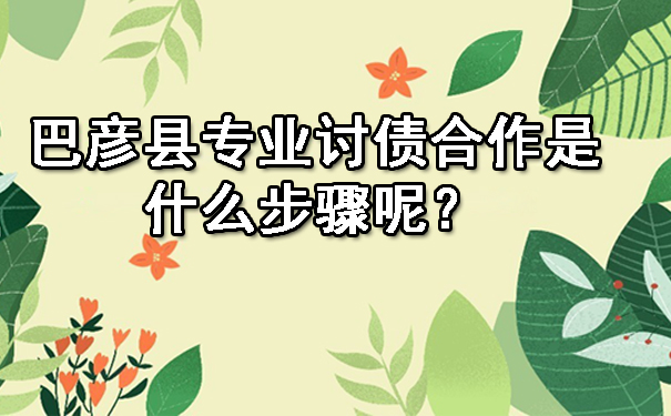 巴彦县专业讨债合作是什么步骤呢？