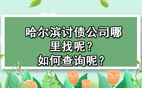 哈尔滨讨债公司哪里找呢？如何查询呢？